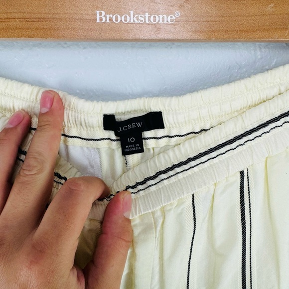 J. Crew Size 10 Pull-on pant in multistripe jacquard high rise ivory cream - Picture 2 of 9